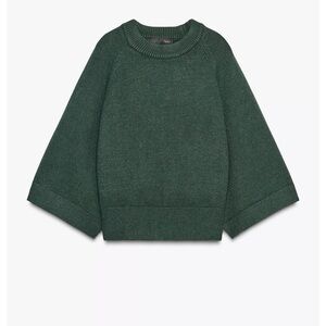 Zara wide sleeve sweater in forest green size M